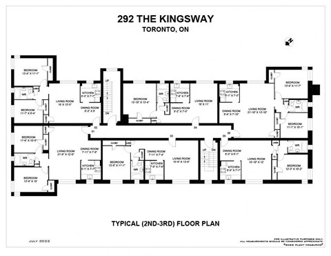 a floor plan of a building with many rooms